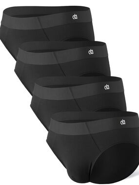 DAVID ARCHY Seamless Brief Modal Soft Breathable No Fly 4 Pack, Black, Small NWT